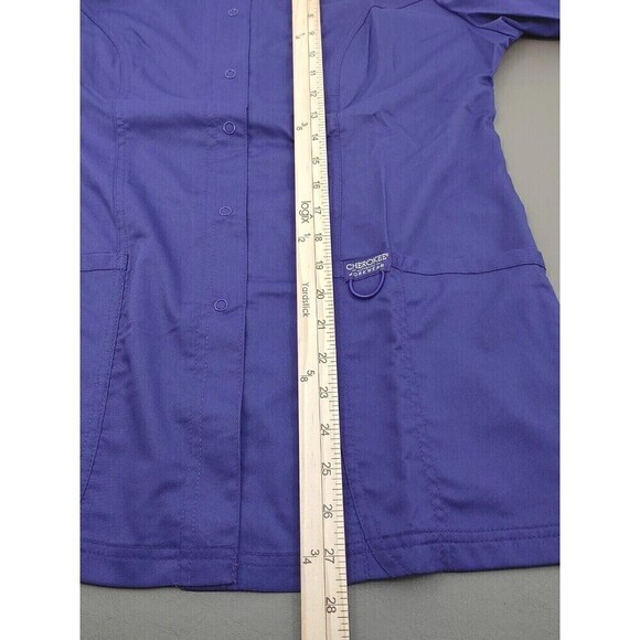 Cherokee Scrub Jacket Women Small Grape Revolution Snap Front Nurse CNA Medical - Picture 12 of 12